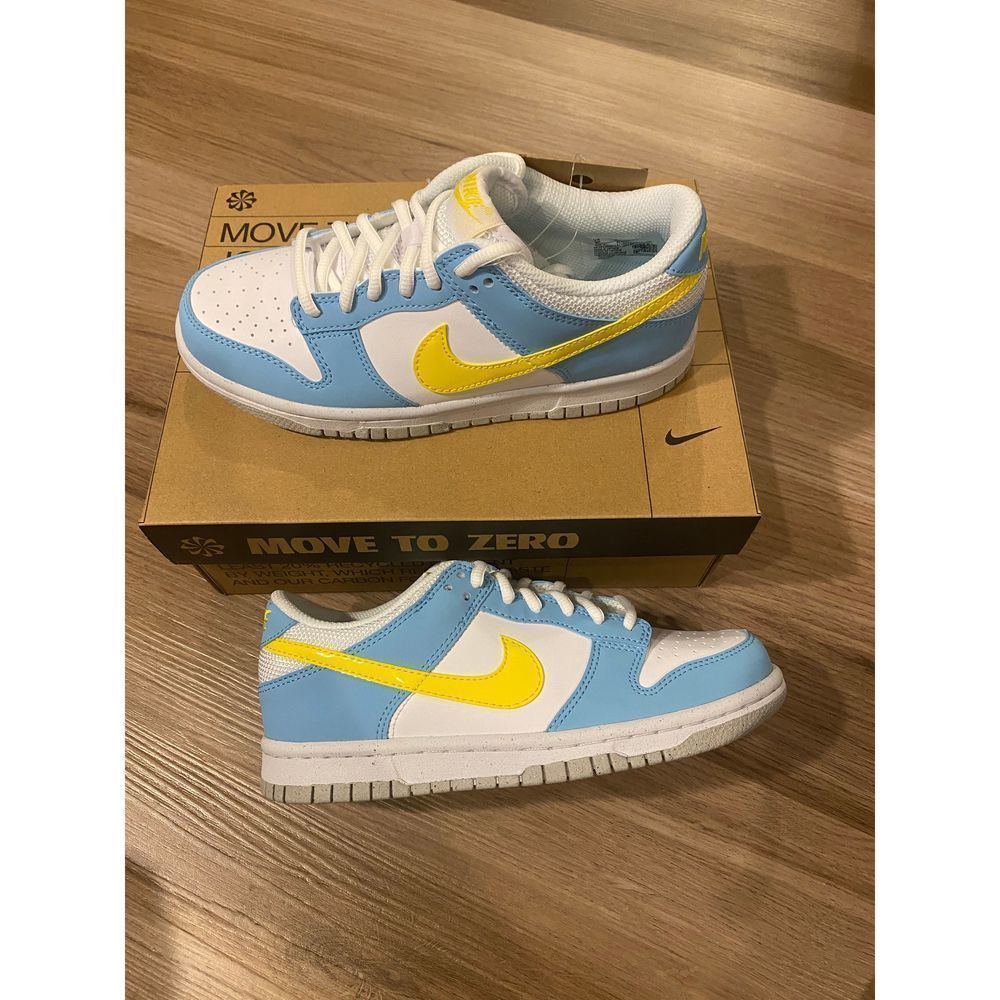 Nike Dunk Low Homer Simpson Blue Chill Yellow GS 4Y Women size 5.5 DX3382-400